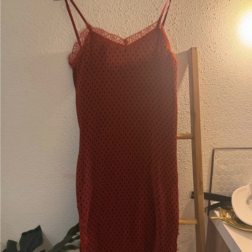 Free People Red Lace Midi Dress